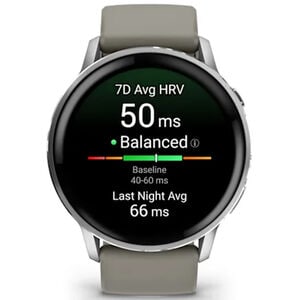 Garmin Venu 4 45 mm Smart Watch - Silver with Silver Gray Silicone Band, , hires