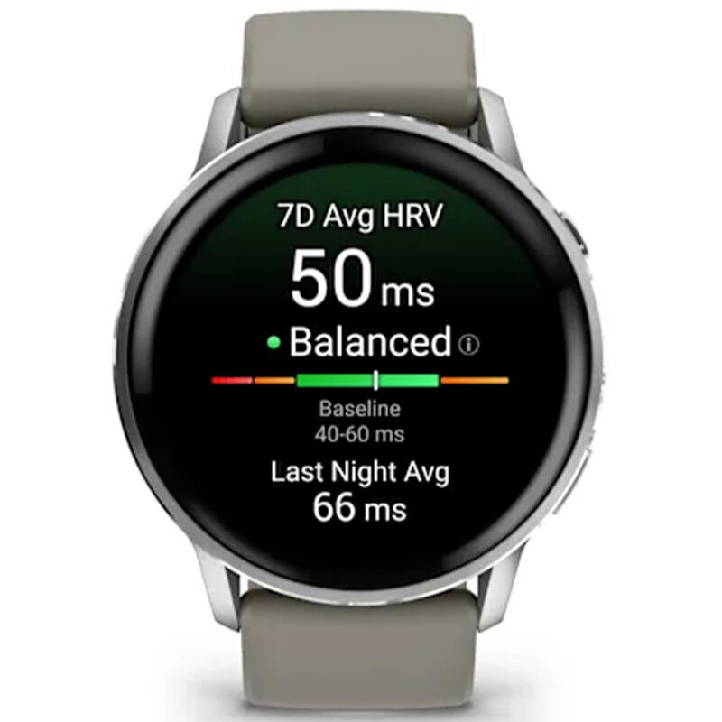 Garmin Venu 4 45 mm Smart Watch - Silver with Silver Gray Silicone Band, , hires