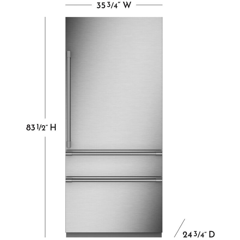 Monogram 36 in. 20.1 cu. ft. Built-In Smart Counter Depth Bottom Freezer Refrigerator with Internal Water Dispenser - Custom Panel Ready, , hires