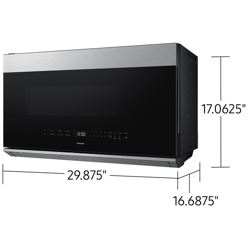 Samsung 30 in. 2.1 cu. ft. 1000W Smart Over-the-Range Microwave with 500 CFM & Sensor Cooking - Stainless Steel, , hires
