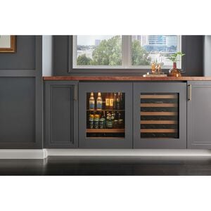 Sub-Zero Designer Series 24 in. 5.5 cu. ft. Built-In Undercounter Beverage Center with Adjustable Shelves & Digital Control Left Hinged - Custom Panel Ready, , hires