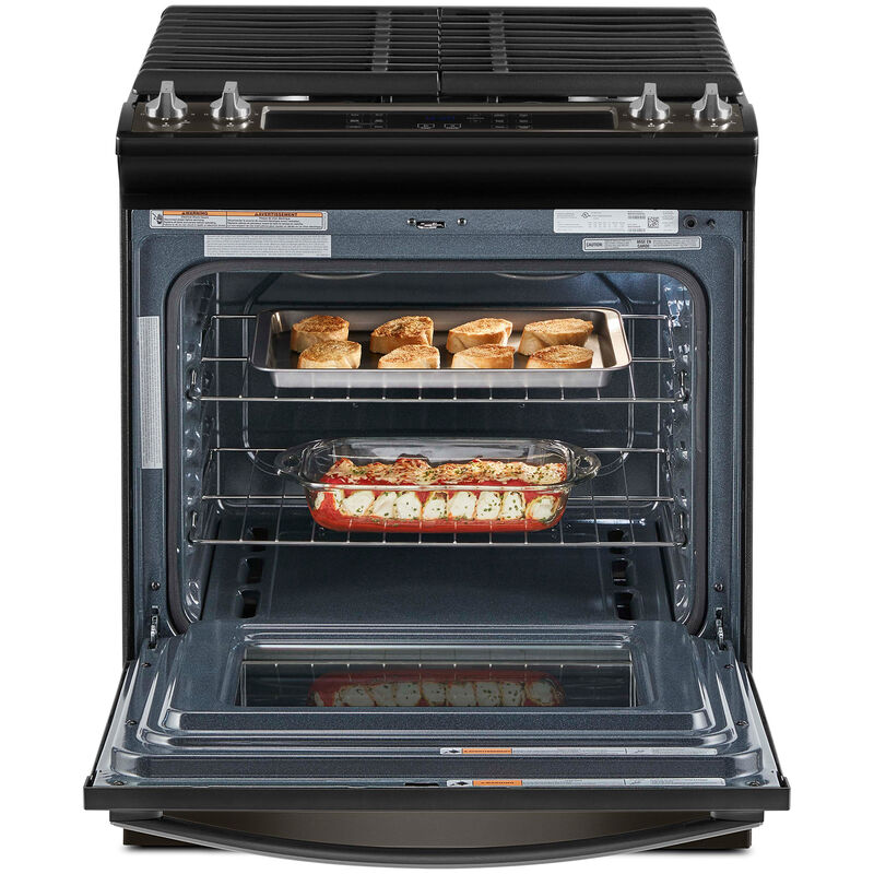 Whirlpool 30 in. 5 cu. ft. Slide-In Gas Range with 4 Sealed Burners - Black Stainless, Black Stainless, hires