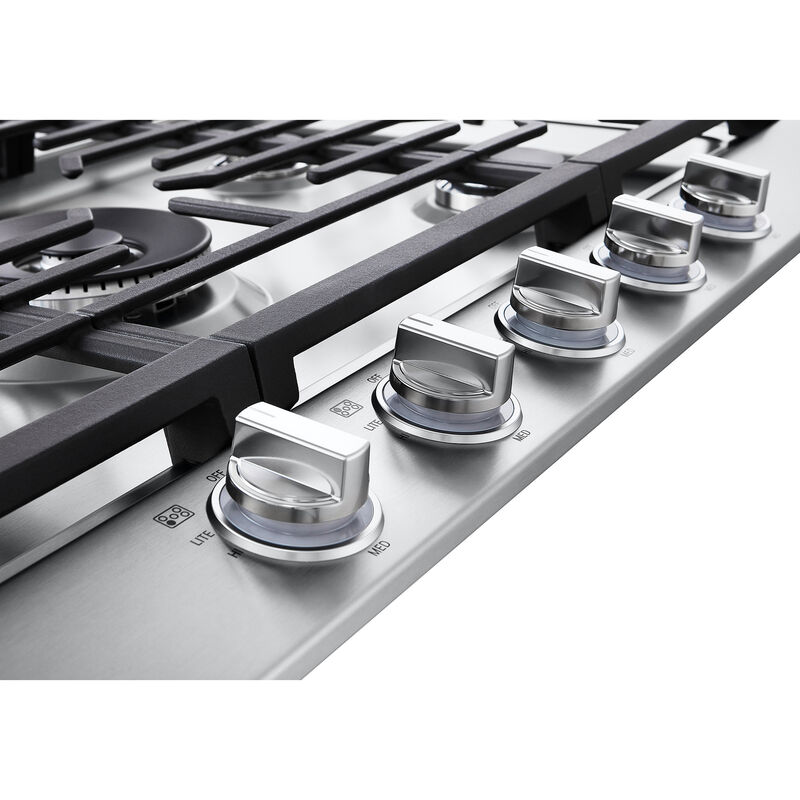LG 36 in. 5-Burner Smart Natural Gas Cooktop with UltraHeat Dual Burner, Simmer Burner & Griddle - Stainless Steel, , hires
