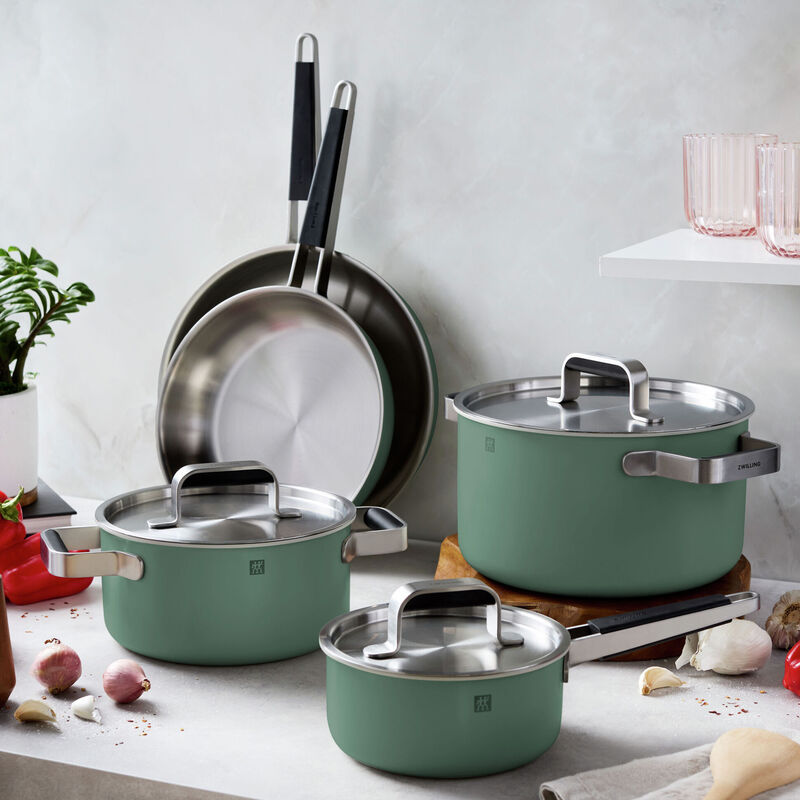 ZWILLING Pure 8-pc Stainless Steel Cookware Set - Green, Green, hires