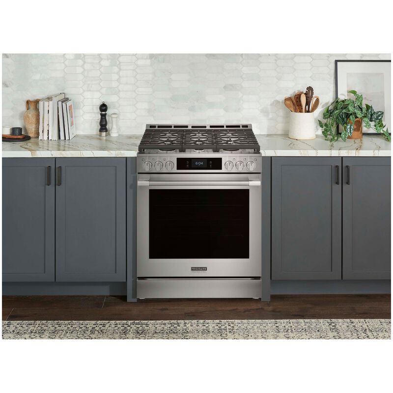 Frigidaire Professional 30 in. 6.0 cu. ft. Smart Air-Fry True European Convection Steam Oven Gas Range with 6 Sealed Burners & Griddle - Stainless Steel, , hires