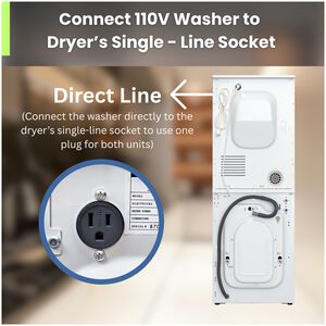 Equator Compact 24 in. 1.57 cu. ft. Electric Front Load Laundry Center with Sensor Dry, Pet & Sanitize Cycle - White, , hires