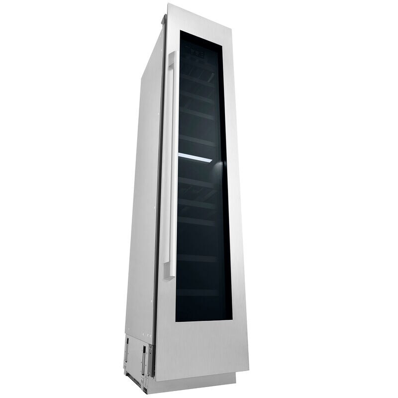 Signature Kitchen Suite Instaview 18 in. Built-in Smart Wine Cooler with Metal & Wood Racks, Dual Temperature Zones & 71 Bottle Capacity - Custom Panel Ready, , hires