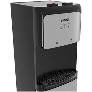 Avanti 12 in. Freestanding Hot & Cold Water Dispenser with Child Safety Guard - Stainless Steel with Black Cabinet, , hires