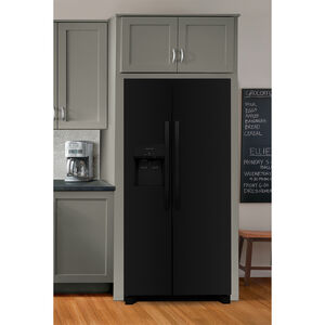 Frigidaire 33 in. 22.3 cu. ft. Side-by-Side Refrigerator with External Ice & Water Dispenser - Black, Black, hires