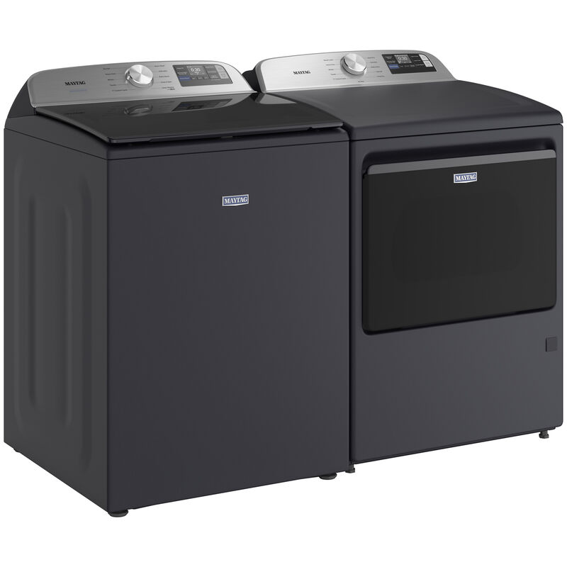 Maytag 27 in. 5.2 cu. ft. Smart Top Load Washer with Agitator & Extra Power - Midnight Steel, Midnight Steel, hires