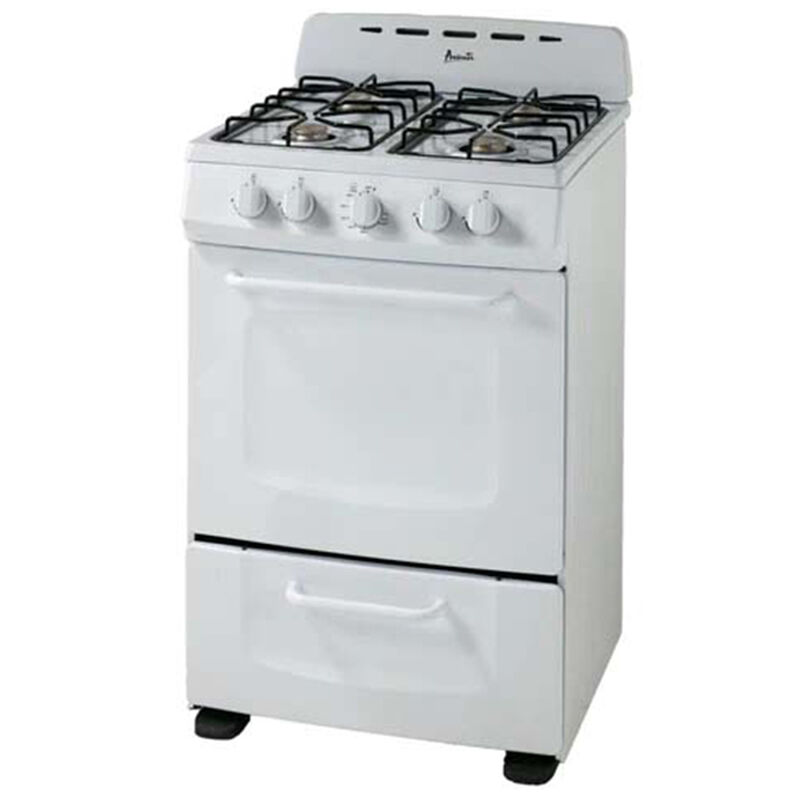 Avanti 24 in. 2.5 cu. ft. Oven Freestanding Gas Range with 4 Open Burners - White, , hires