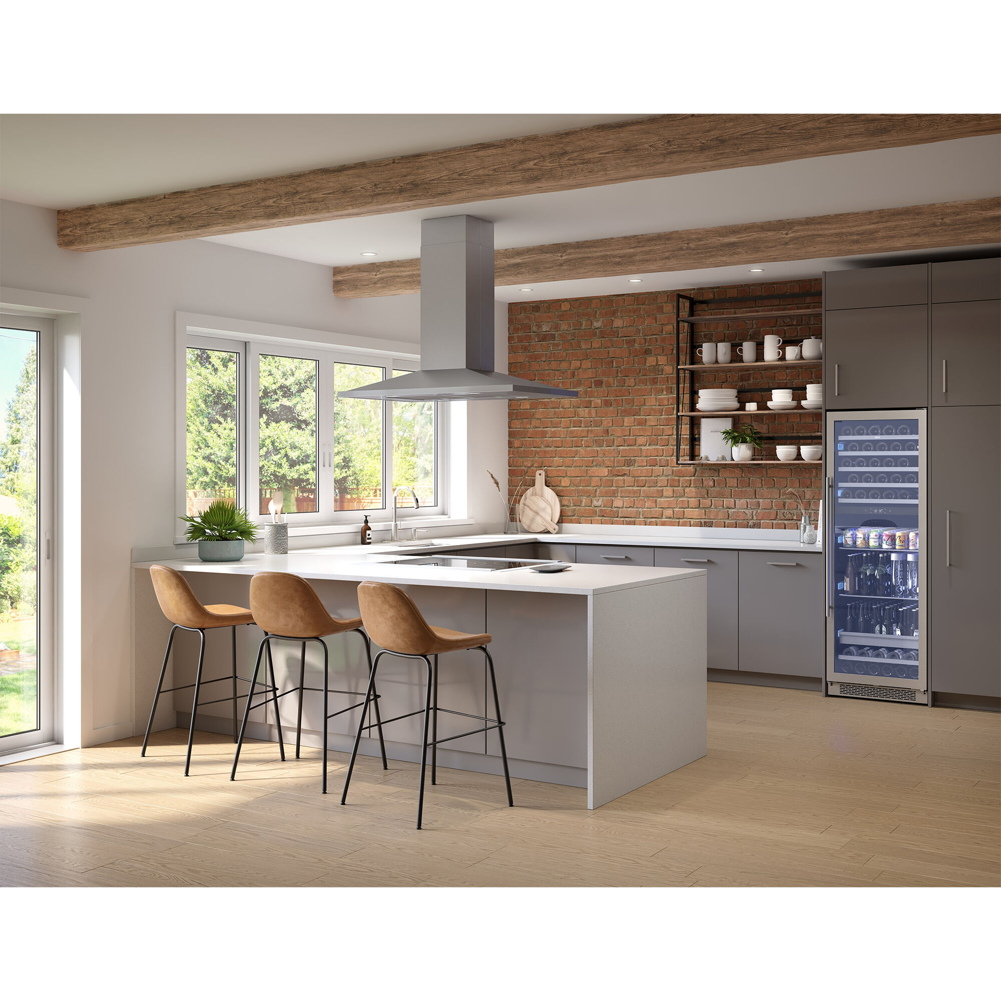 Zephyr Anzio Series 36 in. Convertible Chimney Style Range Hood