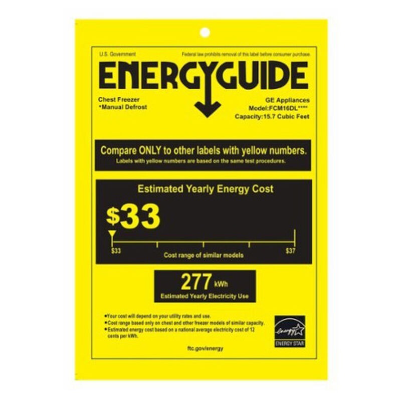 FCM16DLWW by GE Appliances - GE® ENERGY STAR® 15.7 Cu. Ft. Manual Defrost  Chest Freezer