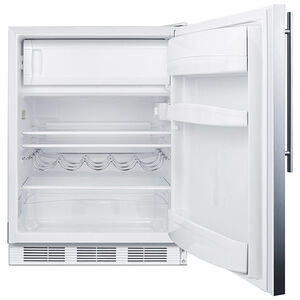 Summit 24 in. 5.1 cu. ft. Undercounter Refrigerator with Professional Handle - Stainless Steel with White Cabinet, , hires
