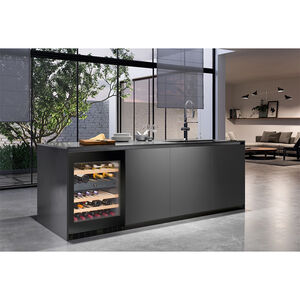 Liebherr 24 in. Undercounter Wine Cabinet with Wood Racks, Dual Temperature Zones & 34 Bottle Capacity - Black, , hires