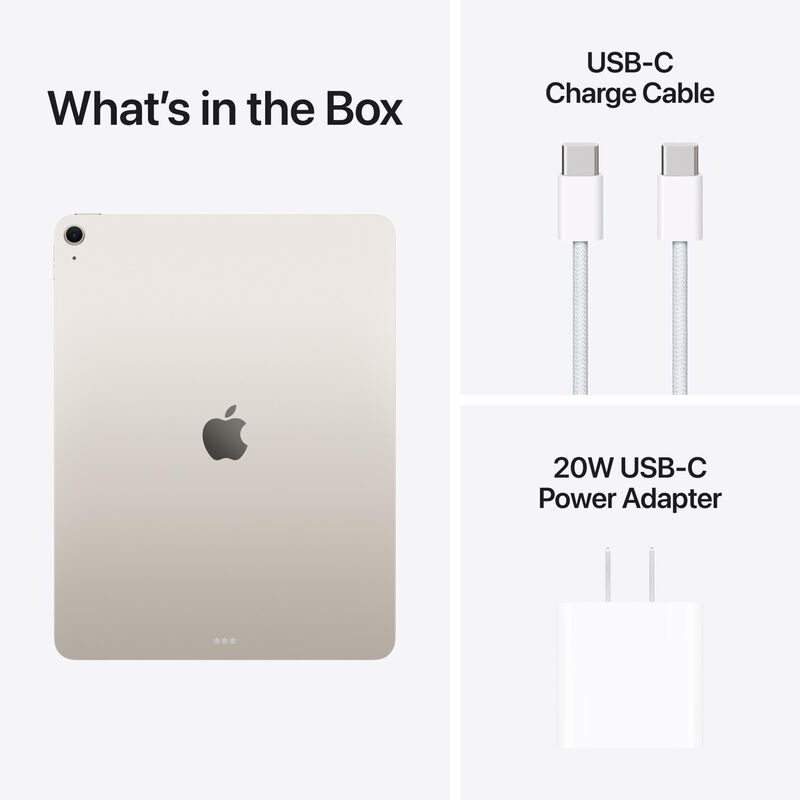 Apple - 13-inch iPad Air M3 chip Built for Apple Intelligence Wi-Fi 1TB - Starlight, , hires