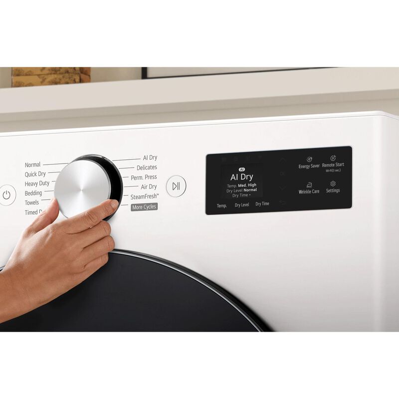 LG 27 in. 7.4 cu. ft. Smart Stackable Gas Dryer with AI Sensor Dry, TurboSteam, Sanitize & Steam Cycle - Alpine White, , hires