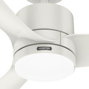 Hunter 52 in. Bolsa Damp Rated Ceiling Fan with LED Light Kit & Handheld Remote - Fresh White, Fresh White, hires