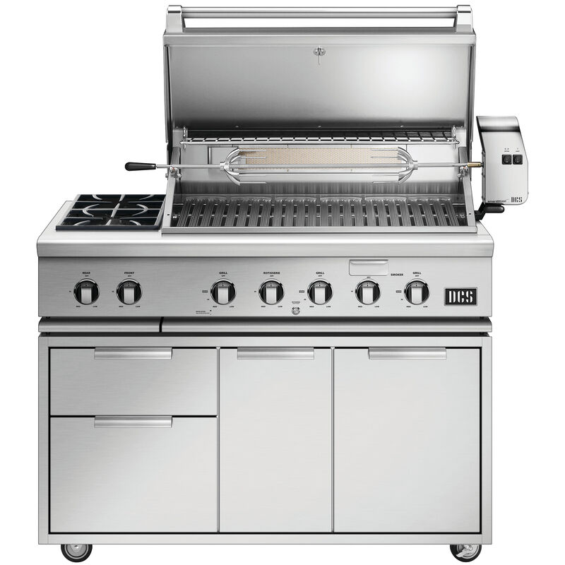 DCS Series 7 48 in. 3-Burner Built-In Liquid Propane Gas Grill with Side Burner, Rotisserie & Smoke Box - Stainless Steel, , hires