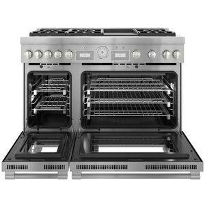 Thermador Pro Grand Professional Series 48 in. 8.2 cu. ft. Smart True European Convection Double Oven Dual Fuel Range with 6 Sealed Burners & Griddle - Stainless Steel, , hires