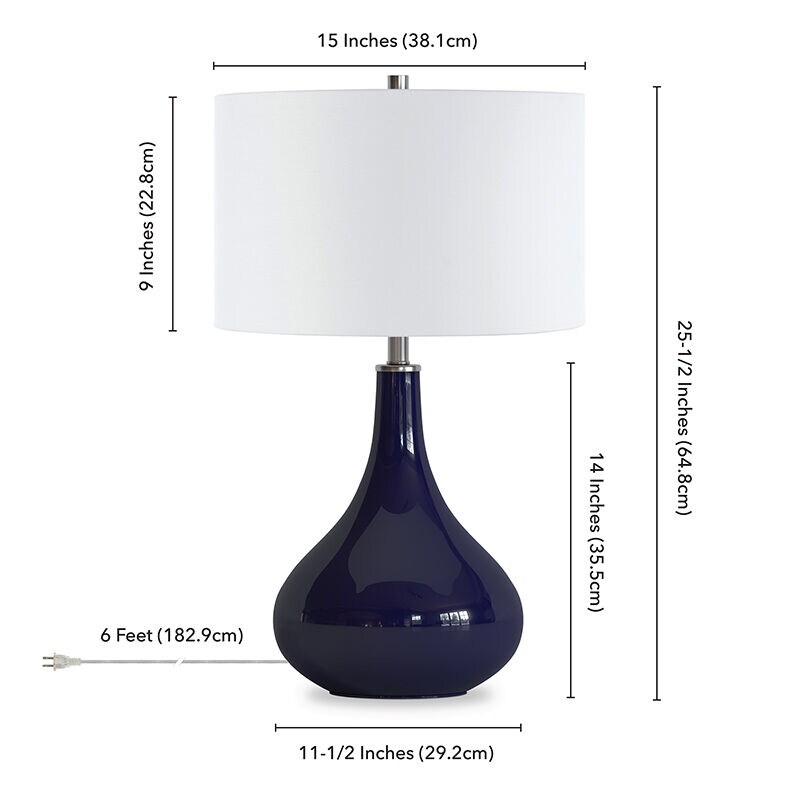 Hudson & Canal Mirabella Table Lamp - Navy, , hires