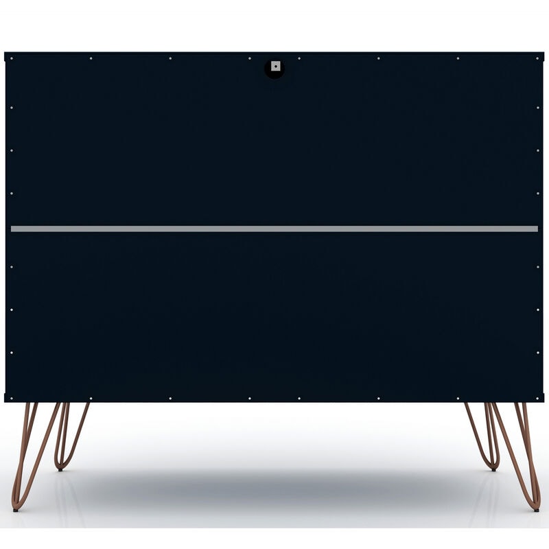 Manhattan Comfort Rockefeller Mid-Century Modern 3-Drawer Dresser - Tatiana Midnight Blue, Midnight Blue, hires