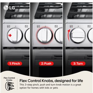 LG 30 in. 6.3 cu. ft. Smart Air Fry True European Convection Slide-In Gas Range with 5 Sealed Burners & Griddle - PrintProof Stainless Steel, , hires