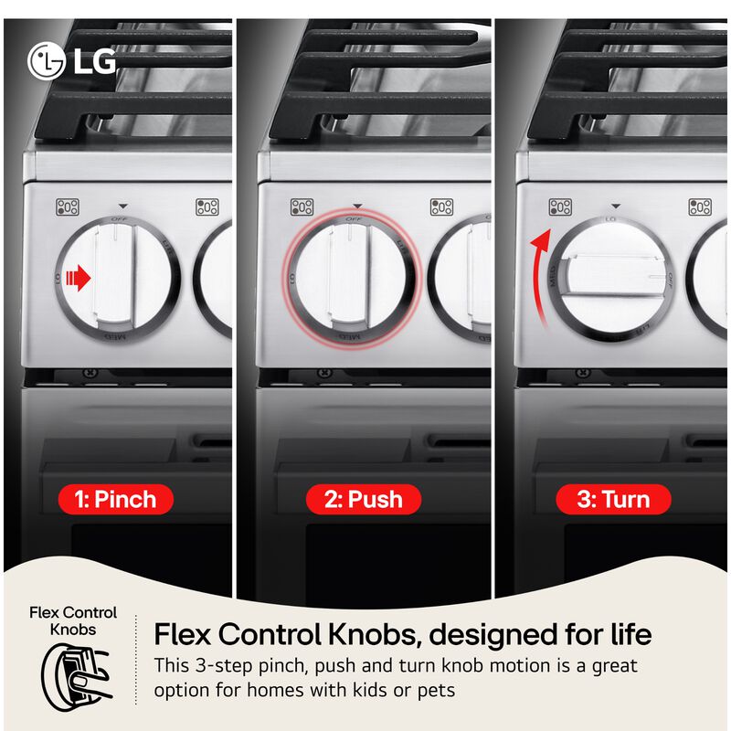 LG 30 in. 6.3 cu. ft. Smart Air Fry True European Convection Slide-In Gas Range with 5 Sealed Burners & Griddle - PrintProof Stainless Steel, , hires