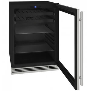 U-Line 1 Class Series 24 in. 5.5 cu. ft. Built-In/Freestanding Beverage Center with Adjustable Shelves & Digital Control - Stainless Steel, Stainless Steel, hires