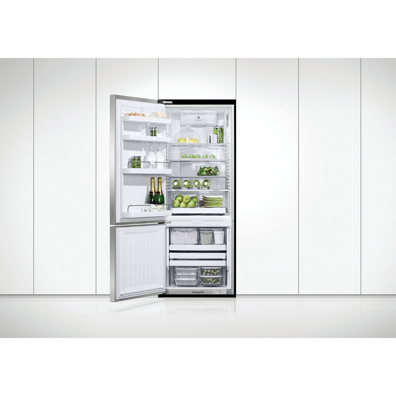 Fisher & Paykel Series 5 25 in. 13.5 cu. ft. Smart Counter Depth Bottom Freezer Refrigerator with Water Dispenser - Stainless Steel, , hires