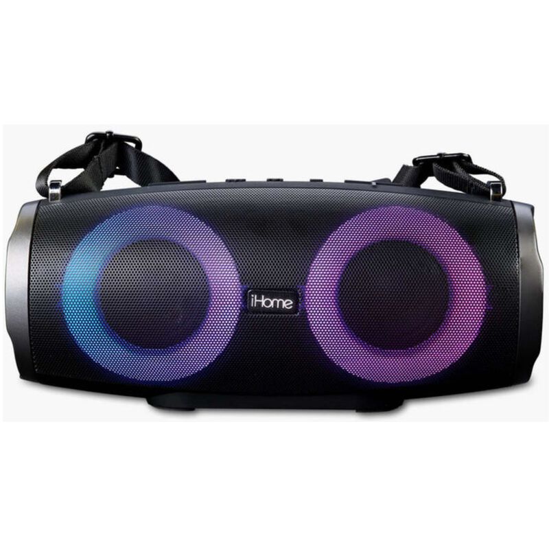 iHome Color Changing Portable Boombox Rechargeable Bluetooth Speaker with Lighting Effects - Black, , hires
