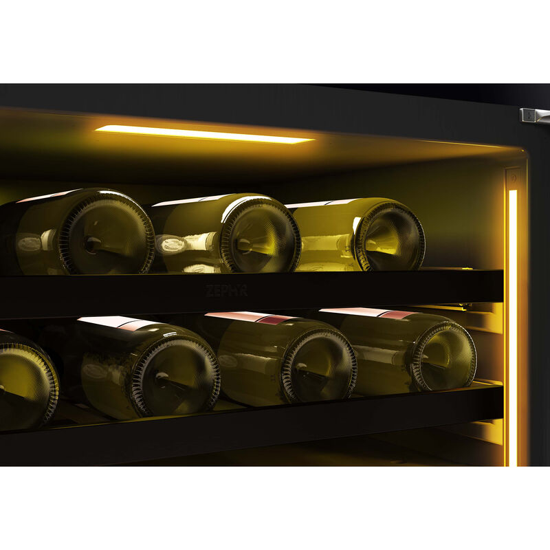 Zephyr Presrv Series 24 in. Undercounter Wine Cooler with Wood Racks, Dual Temperature Zones & 45 Bottle Capacity - Custom Panel Ready, , hires