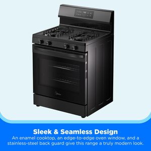 Midea 30 in. 6.1 cu. ft. Gas Range with 4 Sealed Burners - Black, Black, hires