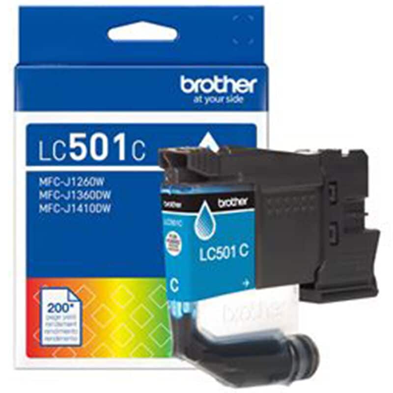 Brother LC501C Standard Yield Cyan Ink Cartridge, , hires