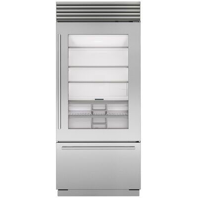 Sub-Zero Classic Series 36 in. Built-In 20.8 cu. ft. Smart Counter Depth Bottom Freezer Refrigerator with Tubular Handles - Stainless Steel | CL3650UGSTR