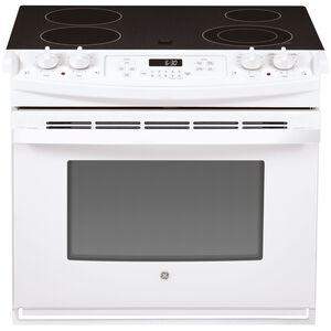 GE 30 in. 4.4 cu. ft. Oven Drop-In Electric Range with 4 Smoothtop Burners - White, , hires