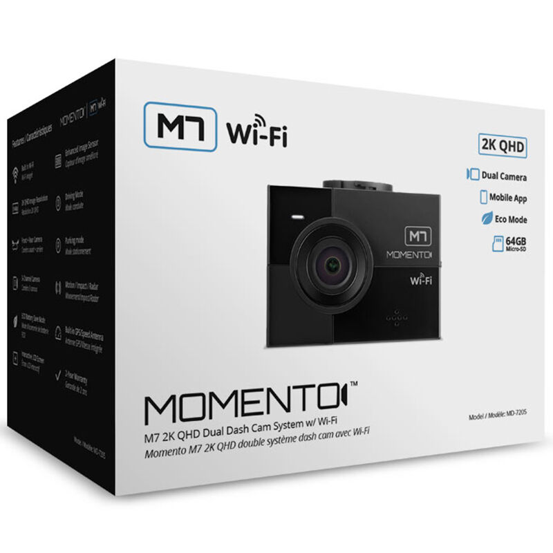Momento M7 Wi-Fi 3-Channel 2K QHD Dash Camera - Front & Rear