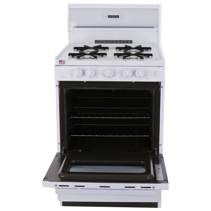 Premier 24 in. 2.9 cu. ft. Gas Range with Open Burners - White, , hires
