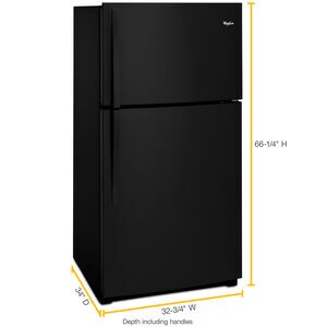 Whirlpool 33 in. 21.3 cu. ft. Top Freezer Refrigerator - Black, Black, hires