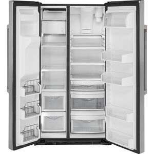Cafe 36 in. 21.9 cu. ft. Counter Depth Side by Side Refrigerator with Ice & Water Dispenser - Stainless Steel, , hires