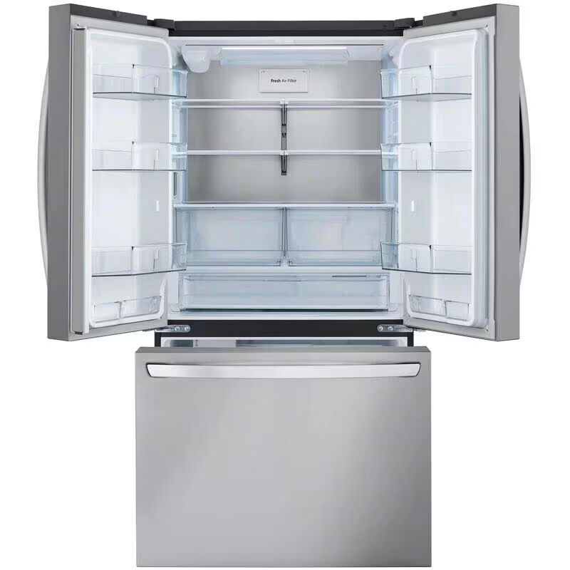 LG 36 in. 26.5 cu. ft. Smart Counter Depth French Door Refrigerator with Internal Water Dispenser - Stainless Steel, Stainless Steel, hires