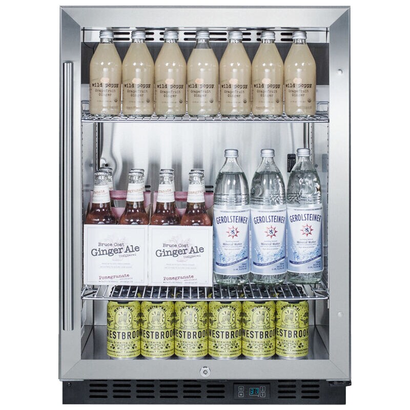Summit 24 in. 5.0 cu. ft. Built-In Beverage Center with Adjustable Shelves & Digital Control - Stainless Steel, , hires