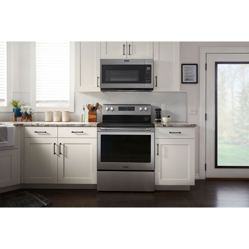Maytag 30" 1.9 Cu. Ft. Over-the-Range Microwave with 10 Power Levels & 400 CFM - Fingerprint Resistant Stainless Steel, , hires