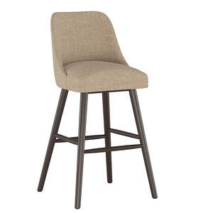 Skyline Furniture Modern Mid Century Bar Stool in Linen Fabric - Sandstone, Sandstone, hires