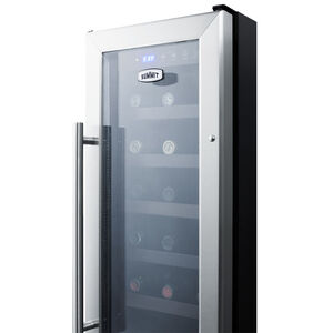 Summit 12 in. Undercounter Wine Cooler with Wood Racks, Single Temperature Zone & 21 Bottle Capacity - Stainless Steel, , hires
