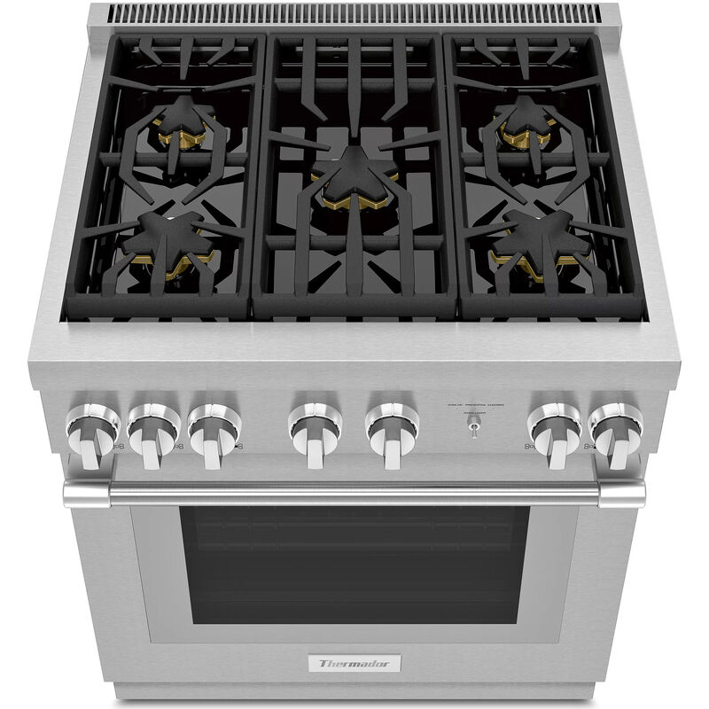 Thermador Pro Harmony Professional Series 30 in. 4.4 cu. ft. Convection Oven Freestanding Dual Fuel Range with 5 Sealed Burners - Stainless Steel, , hires