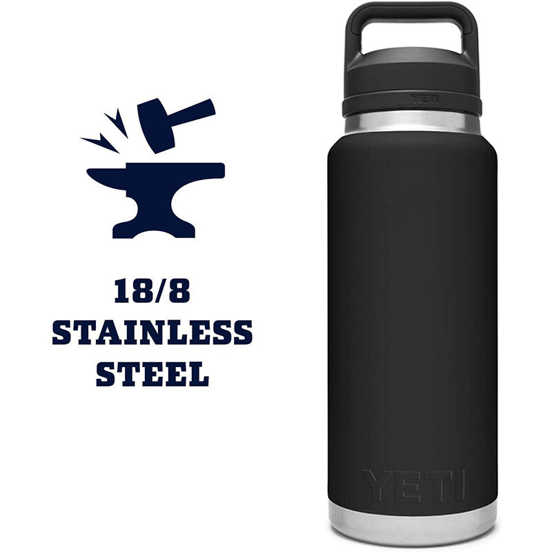 YETI Rambler 64 oz Bottle, Vacuum Insulated, Stainless Steel with Chug Cap,  Black
