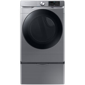 Samsung 27 in. 7.5 cu. ft. Smart Stackable Gas Dryer with Sanitize+, Steam Cycle & Sensor Dry - Platinum, Platinum, hires
