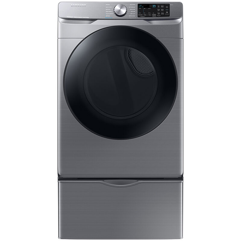 Samsung 27 in. 7.5 cu. ft. Smart Stackable Gas Dryer with Sanitize+, Steam Cycle & Sensor Dry - Platinum, Platinum, hires