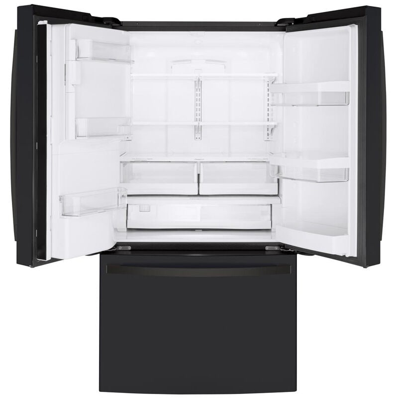 GE 36 in. 22.1 cu. ft. Counter Depth French Door Refrigerator with Ice & Water Dispenser - Fingerprint Resistant Black Slate, Black Slate, hires
